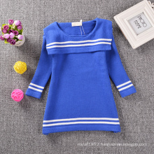Fashion design baby 2-8 years clothing knitted modern dress girls dresses